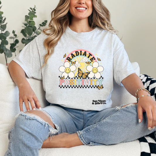 Radiate Positivity| Ash Gray Shirt