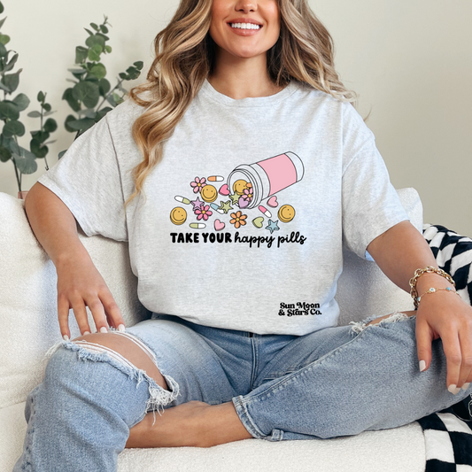 Take Your Happy Pills Ash Gray Shirt