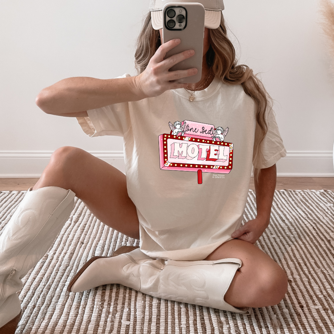 One Bed Motel Tee| Valentine's T-Shirt| Cupid Tee