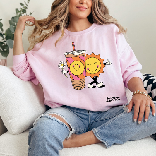 Coffee & Sunshine Pink Sweatshirt