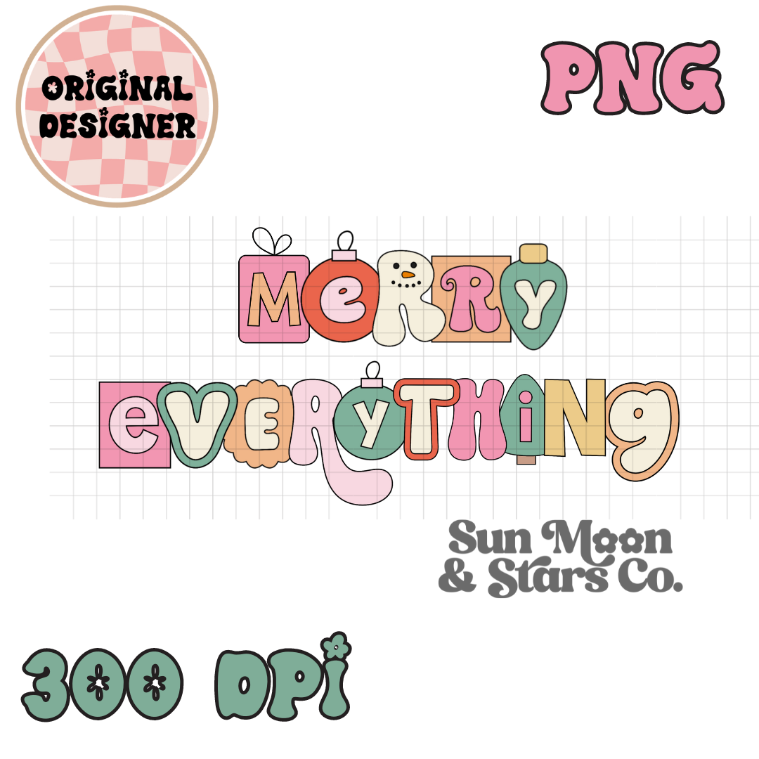 Merry Everything Trendy PNG