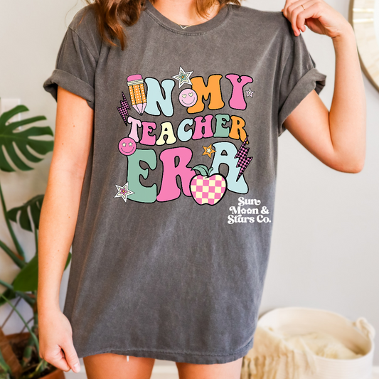 In My Teacher Era Tee- Pepper