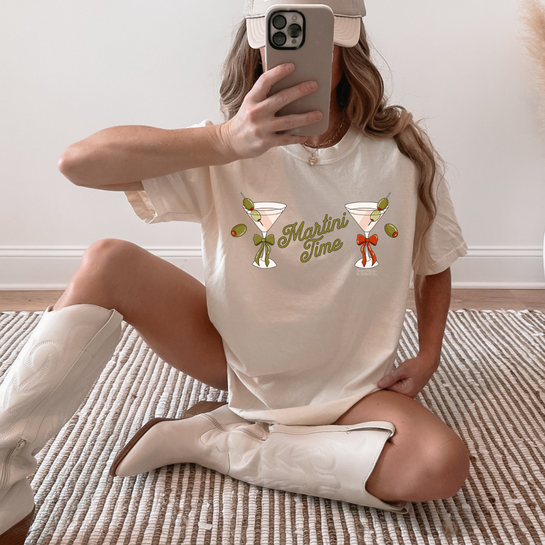 Martini Time Tee| Valentine's T-Shirt| Bow Martini Tee