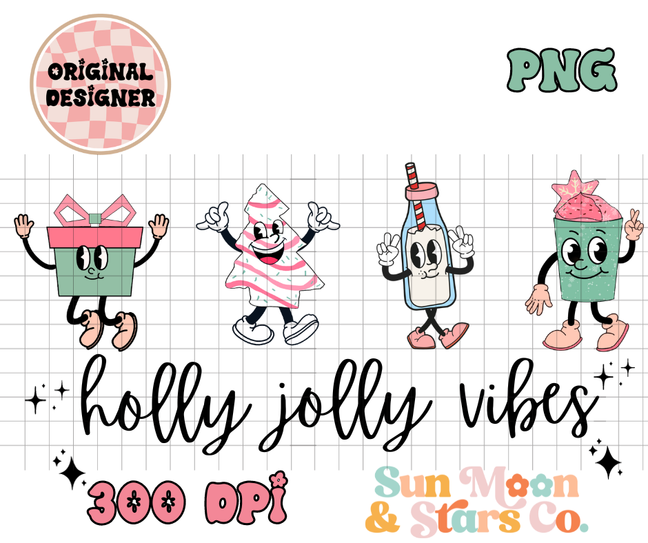 Holly Jolly Vibes PNG