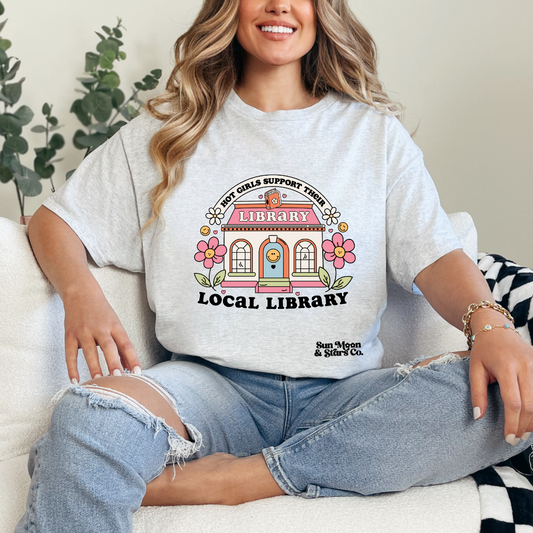 Hot Girls Support Their Local Library | Ash Gray Shirt