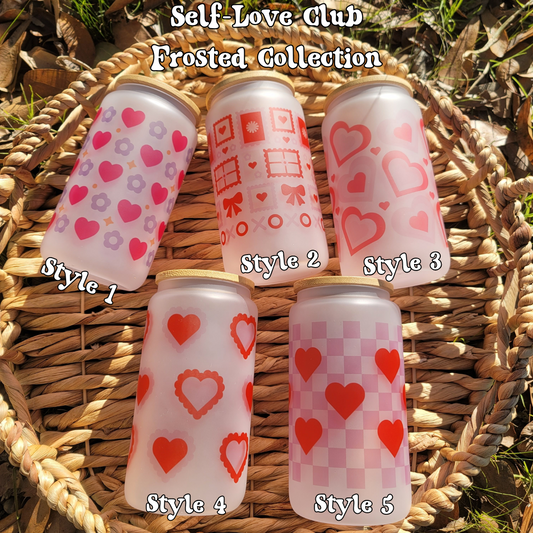 Self-Love Club '24 16oz Frosted Glass Can Collection