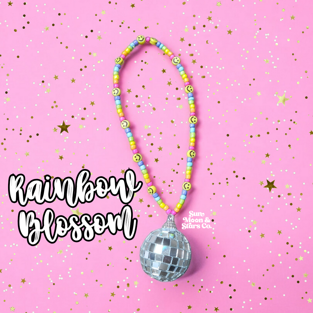 Rainbow Blossom Disco Ball Car Charms