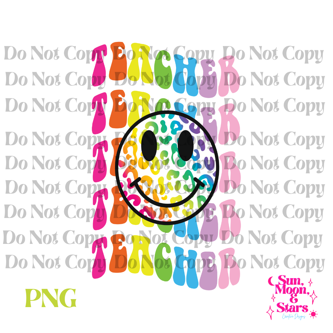 Rainbow Teacher Smiley PNG